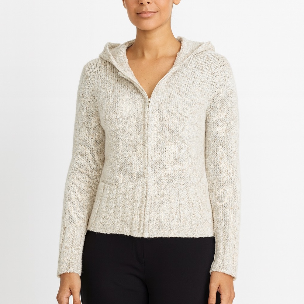 Eileen Fisher Cream Zip Up Jacket